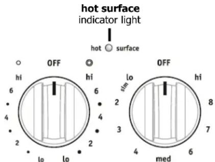 FRIGIDAIRE FFEF3019MW - on & hot surface indicator lights - 2