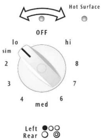 FRIGIDAIRE FEF369HS - To Operate a Single Radiant Element: - 1