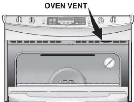 FRIGIDAIRE FED300EB - Oven Vent Location -Models with Ceramic Glass Cooktop - 1