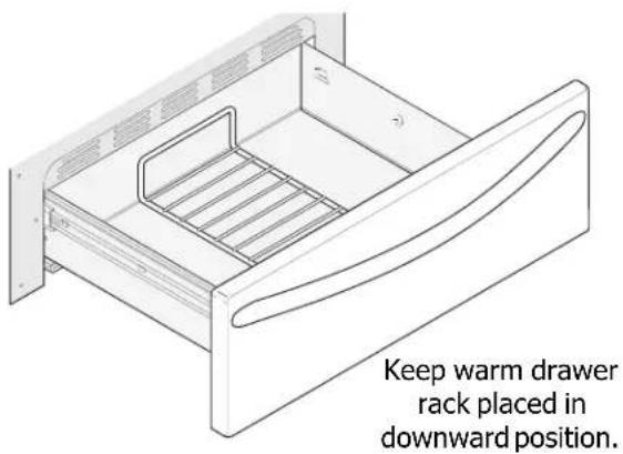 FRIGIDAIRE FGEF3077KB - Arranging keep warm drawer rack positions - 2