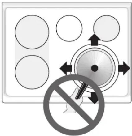 Warning sign with circular indicators and a prohibition symbol, indicating no protection or absence of any other risk.