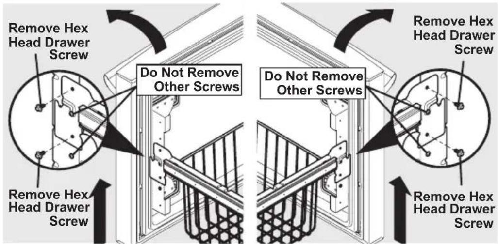 FRIGIDAIRE FGHB2735NE - To level the freezer drawer: - 1