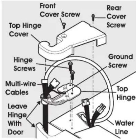 FRIGIDAIRE FGHB2735NE - To remove the top hinge covers: - 1