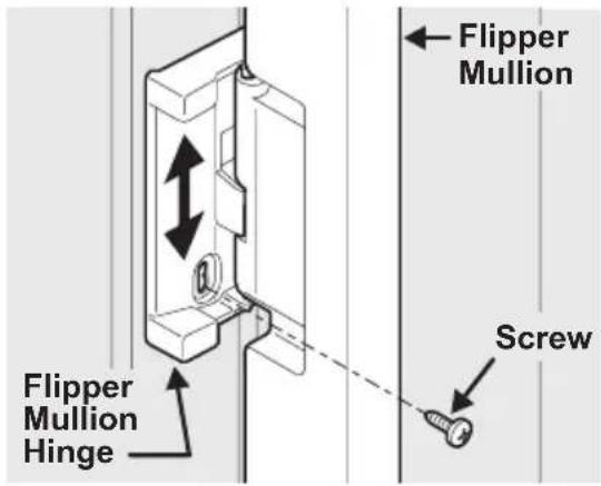 FRIGIDAIRE FGHB2735NE - To adjust the flipper mullion: - 1