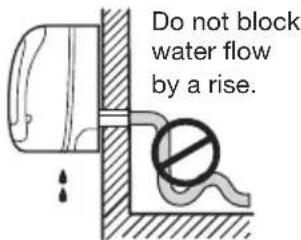 Do not block water flow by a rise.