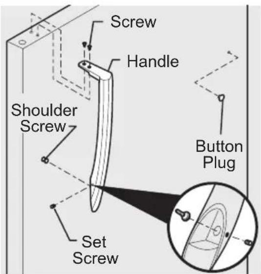 FRIGIDAIRE FRT21G2PS - To attach metal refrigerator handle: - 1