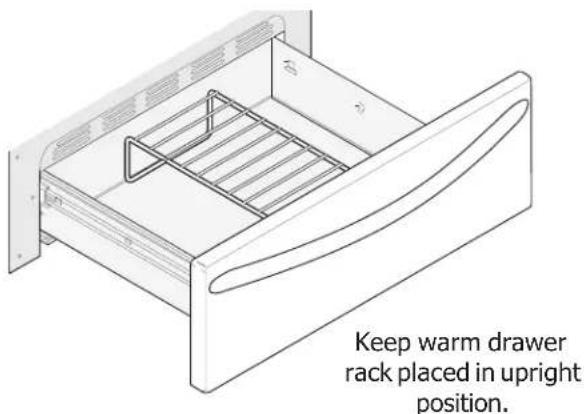 FRIGIDAIRE FGGF3076KB - Arranging keep warm drawer rack positions - 1