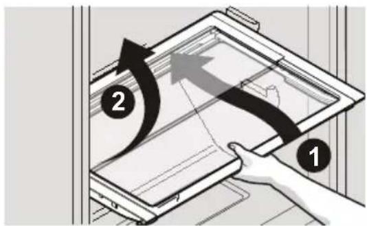 FRIGIDAIRE FFTR16B2RB - To adjust slide-under/flip shelf: - 1