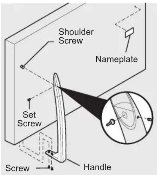 FRIGIDAIRE FFTR16B2RB - To attach metal freezer handle: - 1