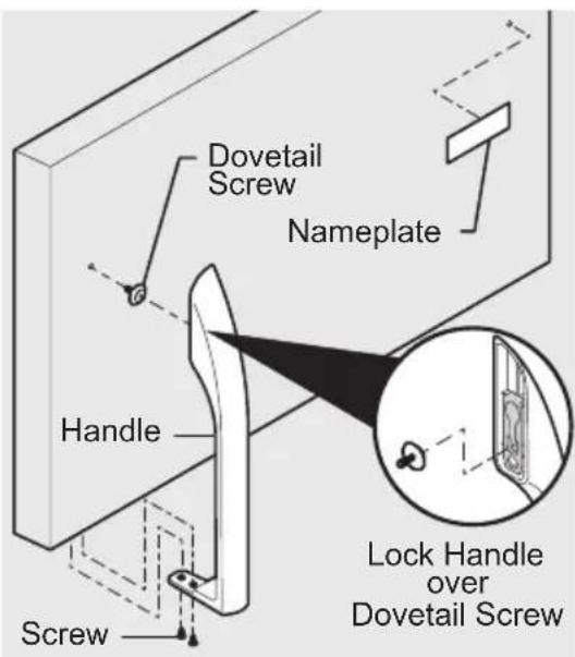 FRIGIDAIRE FFTR16B2RB - To attach plastic freezer handle: - 1