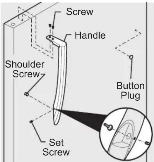 FRIGIDAIRE FFTR20G2QS - To attach metal refrigerator handle: - 1