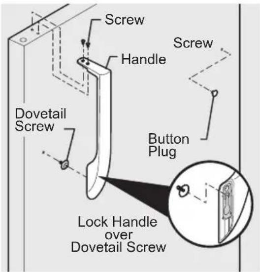 FRIGIDAIRE FFTR20G2QS - To attach plastic refrigerator handle: - 1