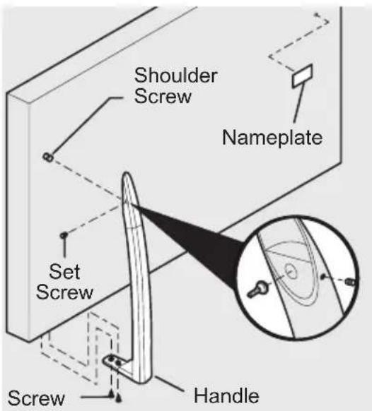 FRIGIDAIRE FFTR20G2QS - To attach metal freezer handle: - 1