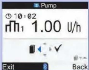 Pump 10:02 mH₁ 1.00 U/h Exit Back
