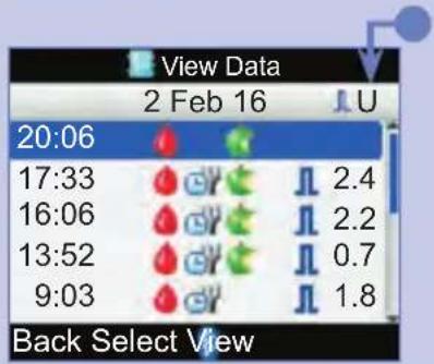 View Data 2 Feb 16 U 20:06 17:33 2.4 16:06 2.2 13:52 0.7 9:03 1.8 Back Select View