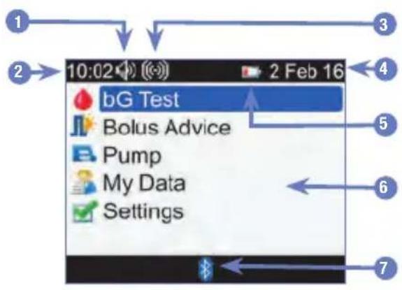 1 2 10:02 2 Feb 16 bG Test Bolus Advice Pump My Data Settings