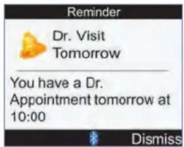 Reminder Dr. Visit Tomorrow You have a Dr. Appointment tomorrow at 10:00 Dismiss