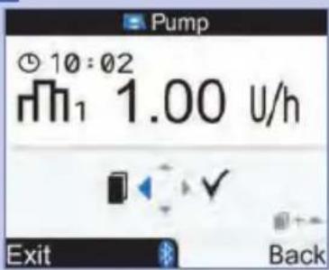 Pump 10:02 mH₁ 1.00 U/h Exit Back