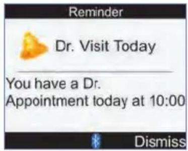 Reminder Dr. Visit Today You have a Dr. Appointment today at 10:00 Dismiss