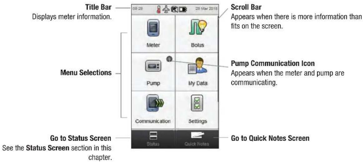 Accu-Chek Insight Diabetes Therapy System - Main Menu Screen - 1