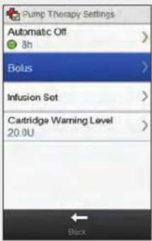 Accu-Chek Insight Diabetes Therapy System - Bolus Settings - 3