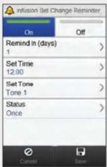 Accu-Chek Insight Diabetes Therapy System - Setting the Infusion Set Change Reminder - 4