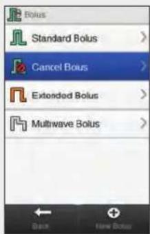 Accu-Chek Insight Diabetes Therapy System - Cancelling a Bolus from the Pump Menu - 2