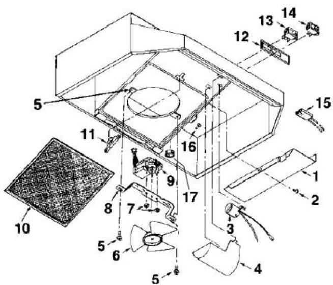 Technical diagram of a mechanical device with numbered components for identification