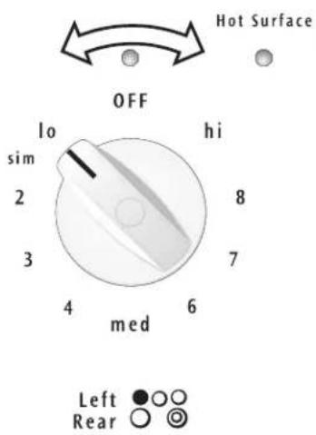 FRIGIDAIRE FEF375FC - To Operate a Single Radiant Element: - 1