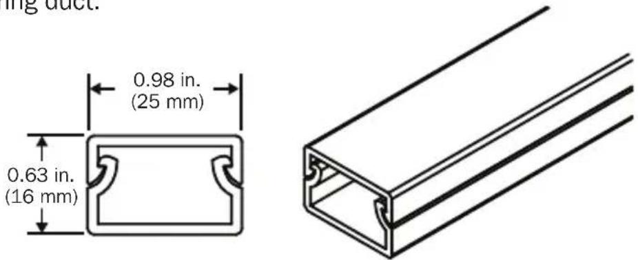 ing duct. 0.98 in. (25 mm) 0.63 in. (16 mm)