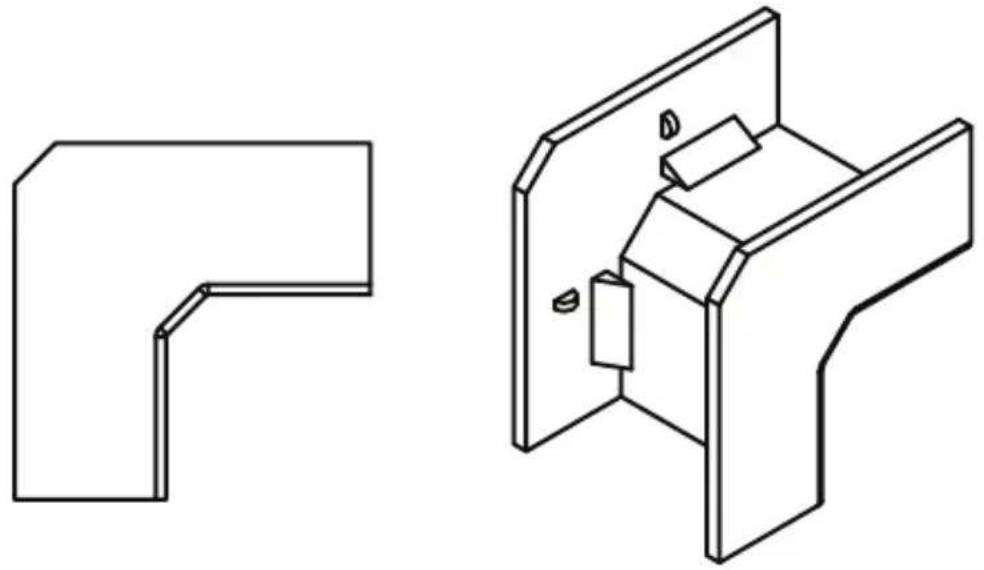 Technical line drawings of two mechanical bracket assemblies (no text or symbols)