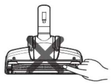 Diagram of a mechanical device with a handle and cross mark, no text or symbols present