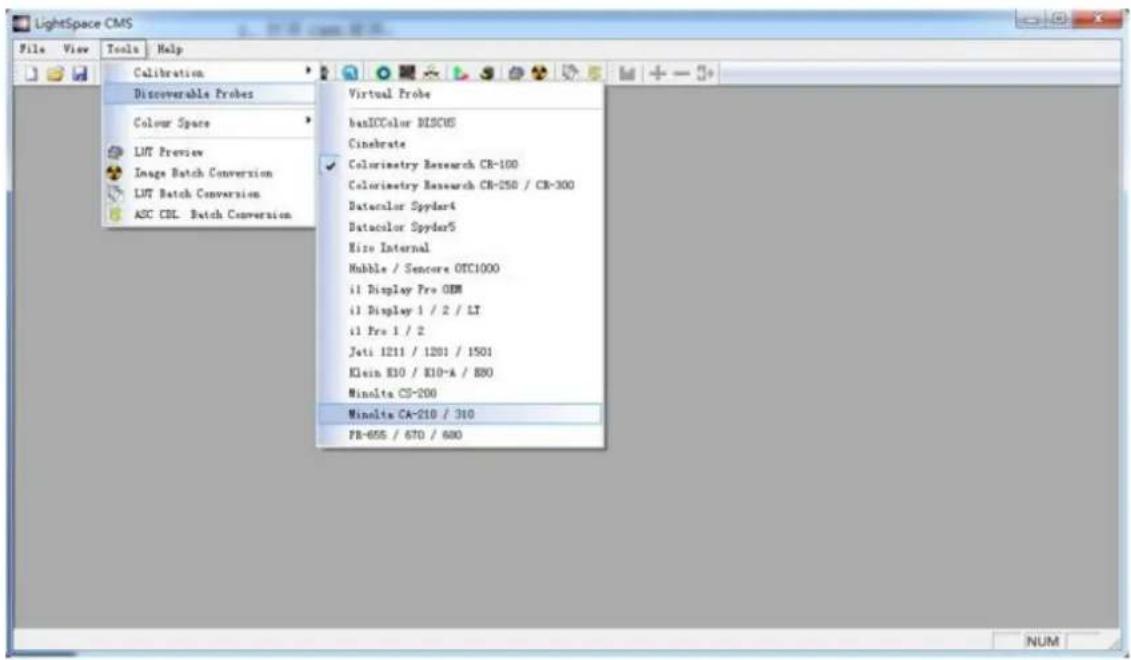 DataVideo TLM-170VR - Select the connected "Probe" - 1