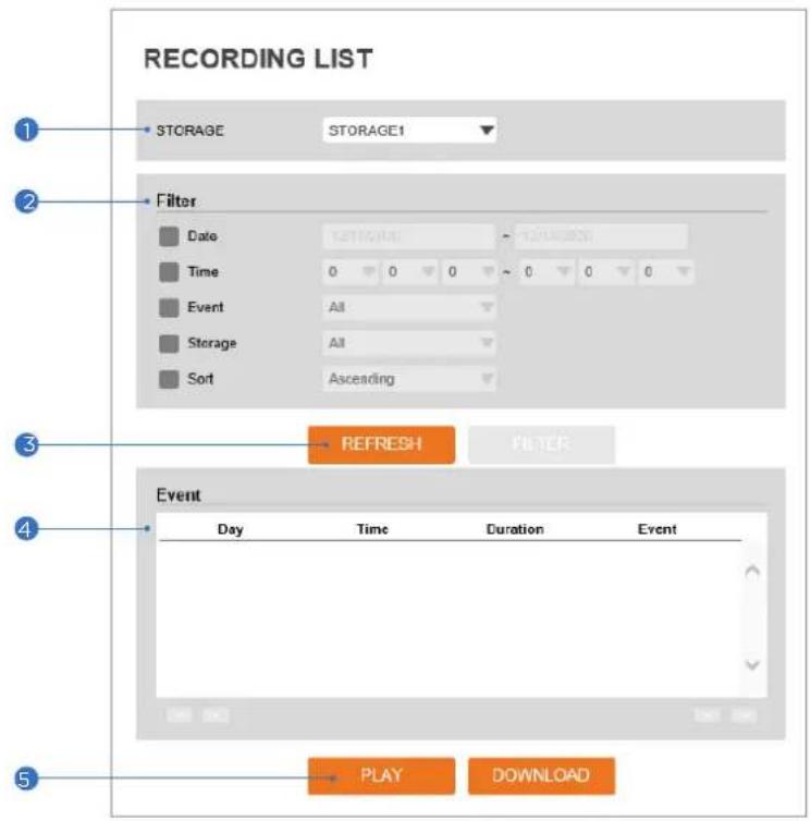 Digital Watchdog DWC-MB48WIAT - Recording List - 1
