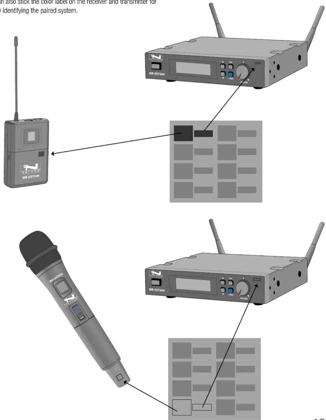 Anchor Audio WH-EXT500 - COLOR AND LABEL IDENTIFICATION - 1
