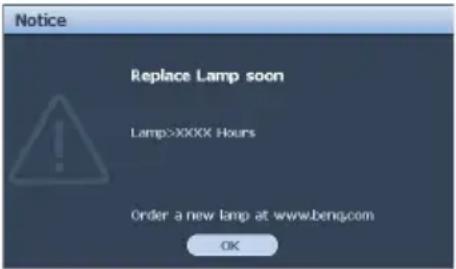 BENQ PU9220+ - Timing of replacing the lamp - 4