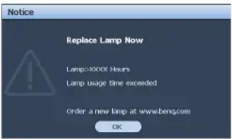BENQ PU9220+ - Timing of replacing the lamp - 5