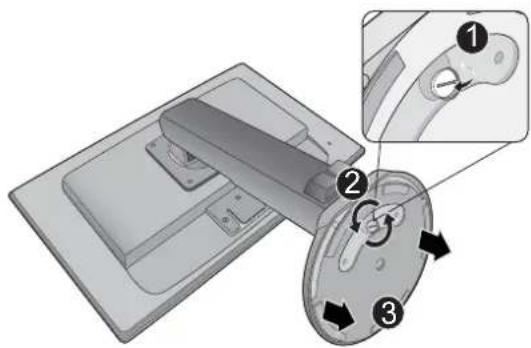 Diagram showing a device with labeled parts and an inset view of a mechanical component with arrows indicating motion or assembly.