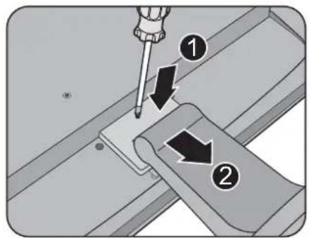Diagram showing screwdriver installation steps with numbered instructions for tool positioning
