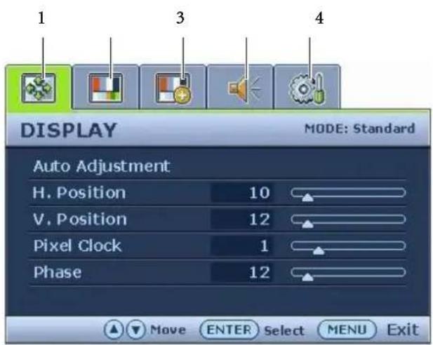 BENQ X2000W - Main menu mode - 1