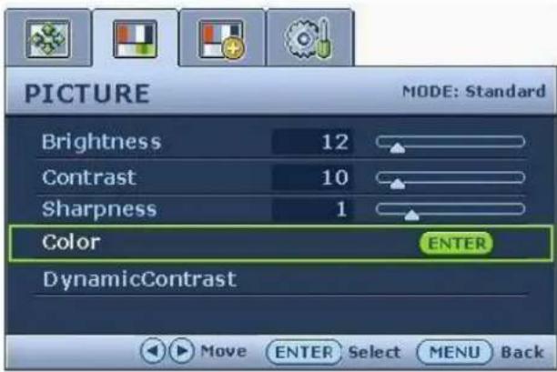 BENQ G902HD - Picture menu - 1