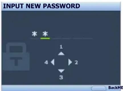 INPUT NEW PASSWORD * * 1 4 2 3 BackME