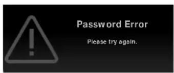 Password Error Please try again.