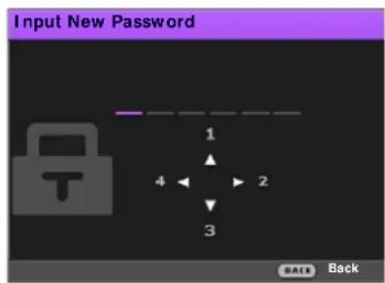 Input New Password 1 4 2 3 BACK Back