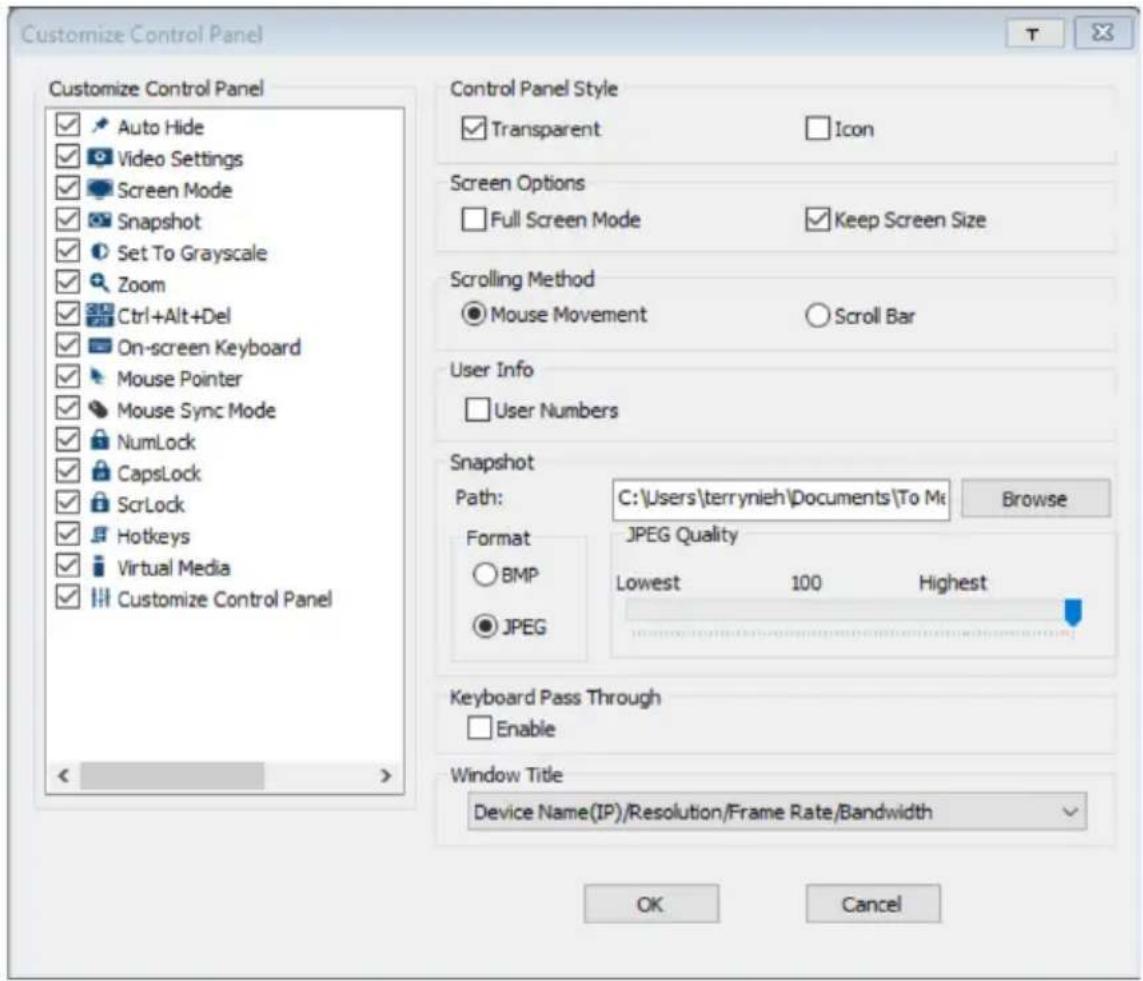 ATEN KE6920ATC - Control Panel Configuration - 1