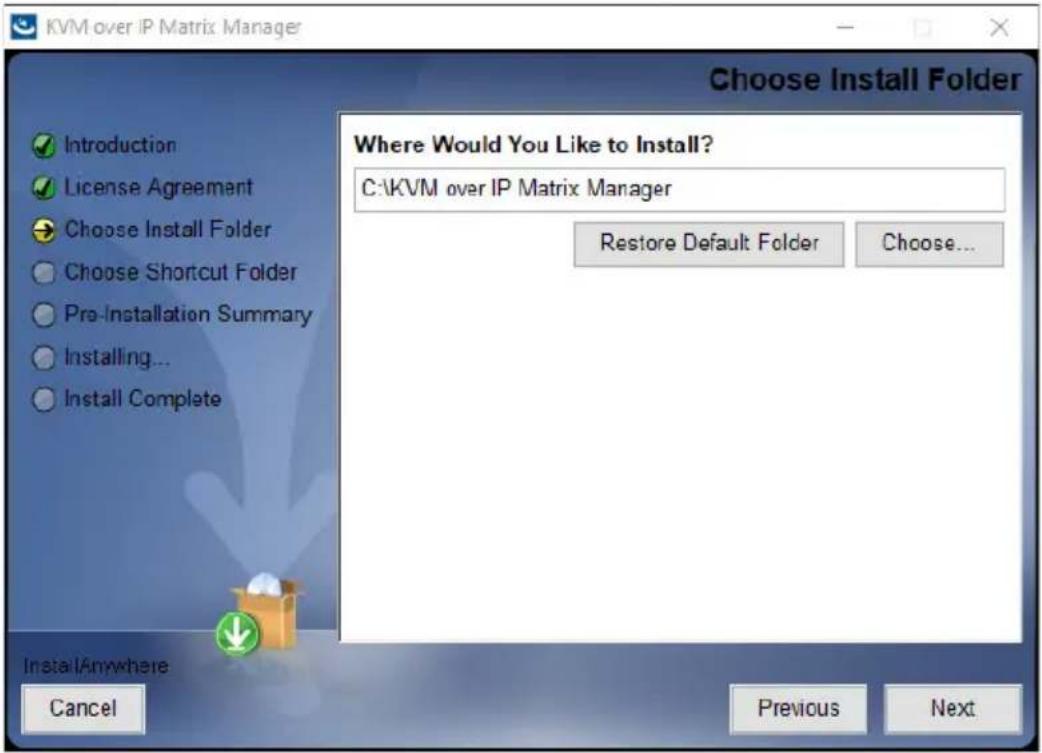 ATEN KE6920ATC - The Choose Install Folder screen appears: - 1
