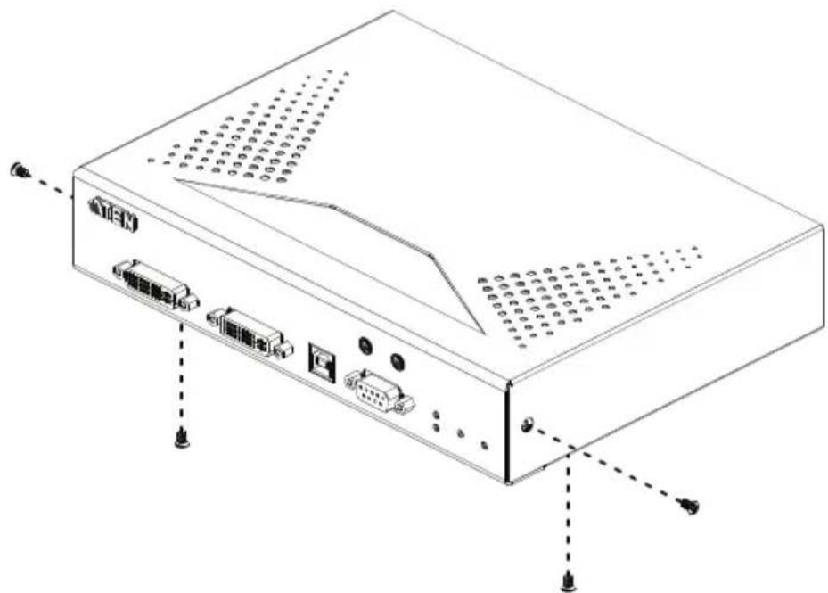 Isometric line drawing of a device rear panel with ports and connectors (no text or symbols)