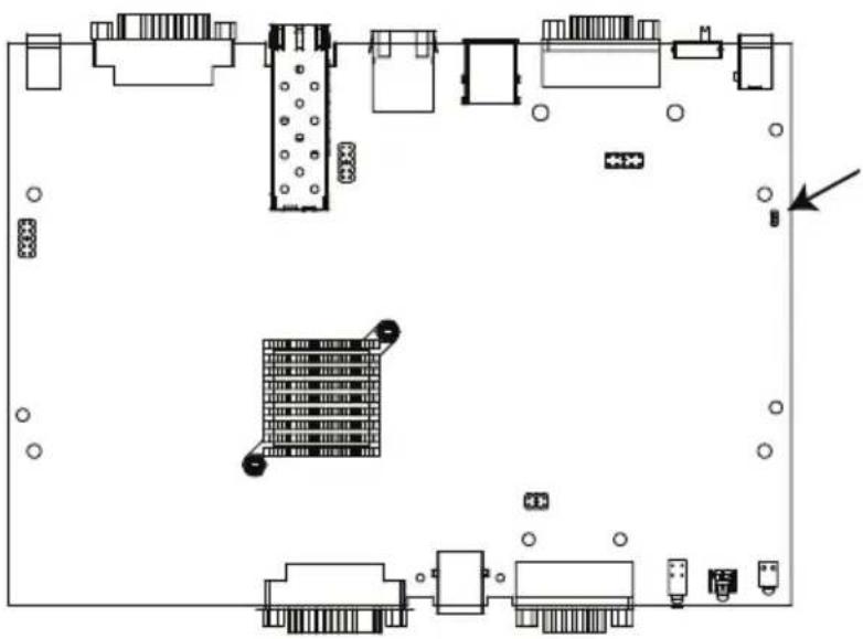 Top-down schematic of a computer motherboard layout with connectors and components (no text or labels)