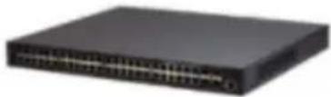Black network switch device with multiple ports (no visible text or labels)