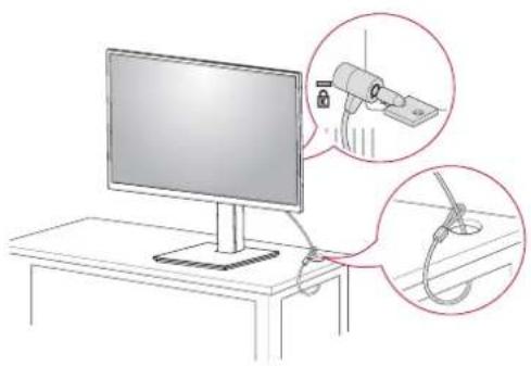 LG 27CN650I - Using the Kensington Lock - 1